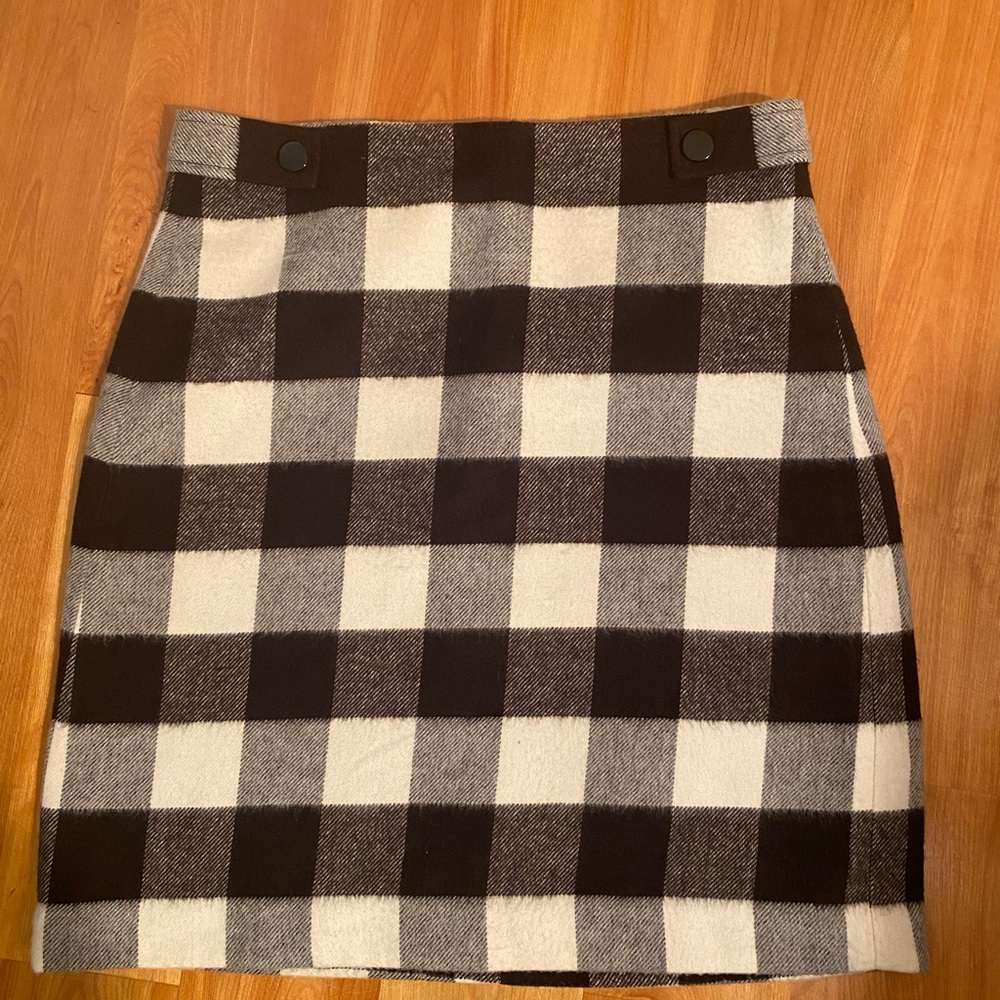 LOFT Plaid Black and White Women's Skirt Size 8T
